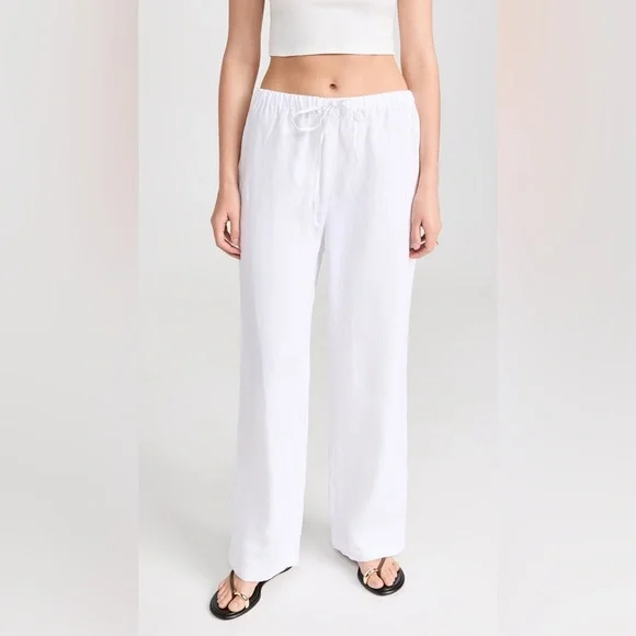 Reformation Olina Linen Pant In White, brand new, never worn, no flaws. - Picture 2 of 16